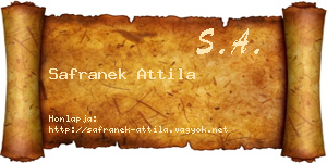 Safranek Attila névjegykártya